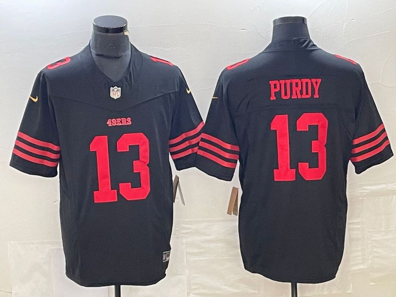 Men San Francisco 49ers 13 Purdy Black 2023 Nike Vapor F.U.S.E. Limited NFL Jersey